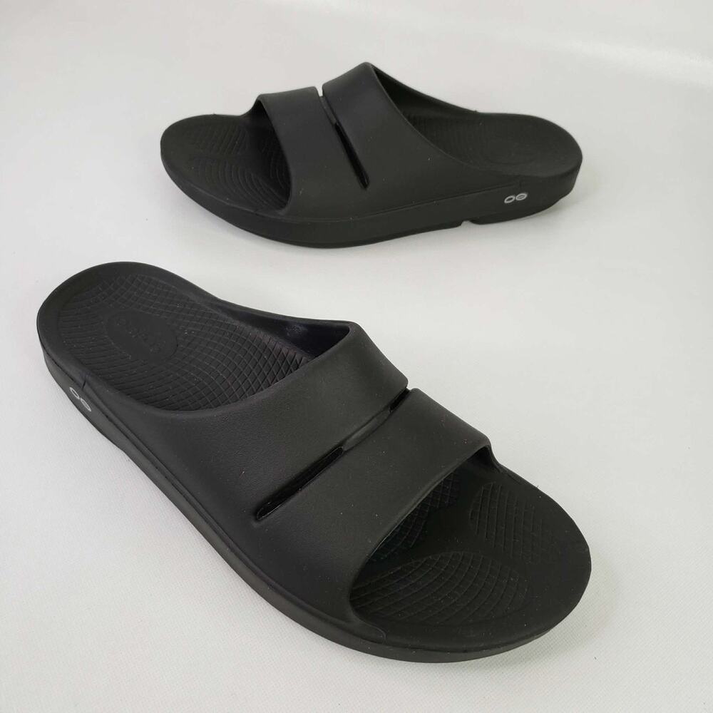 Oofos Ooahh Sandals Slides Black Mens Size 13 Comfort Recovery Shoes